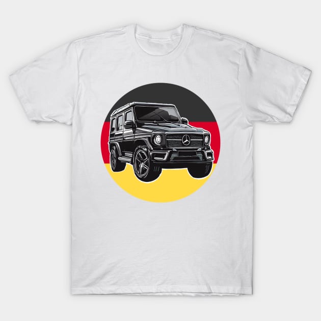 Mercedes G class with Germany flag T-Shirt by Auto-apparel